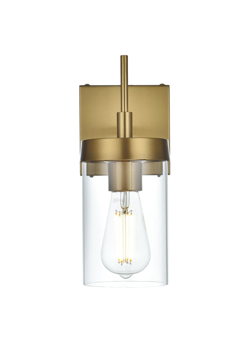 Elegant Lighting LD7319W5SG One Light Wall Sconce, Satin Gold and Clear