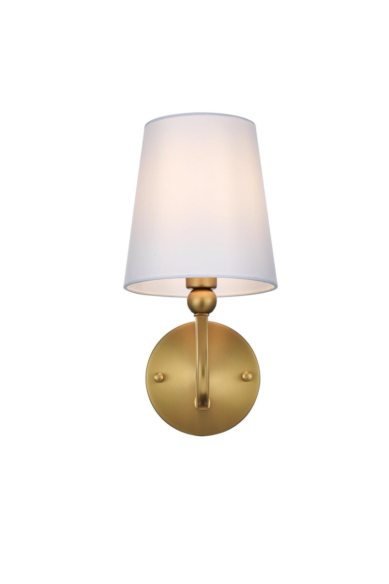 Elegant Lighting LD7322W6SG One Light Wall Sconce, Satin Gold and White