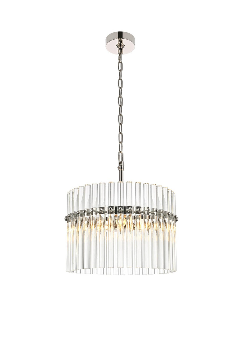 Elegant Lighting LD925D16PN Three Light Chandelier, Polished Nickel