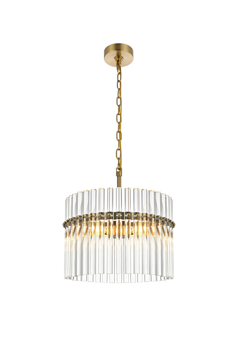 Elegant Lighting LD925D16SG Three Light Chandelier, Satin Gold