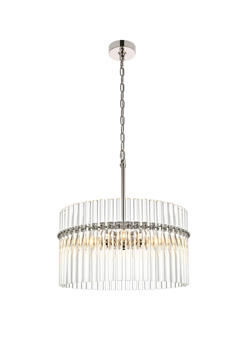 Elegant Lighting LD925D20PN Four Light Chandelier, Polished Nickel