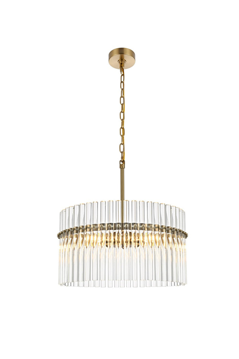 Elegant Lighting LD925D20SG Four Light Chandelier, Satin Gold