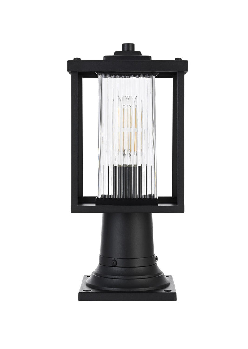 Elegant Lighting OD302P15BK One Light Outdoor Post Mount, Black