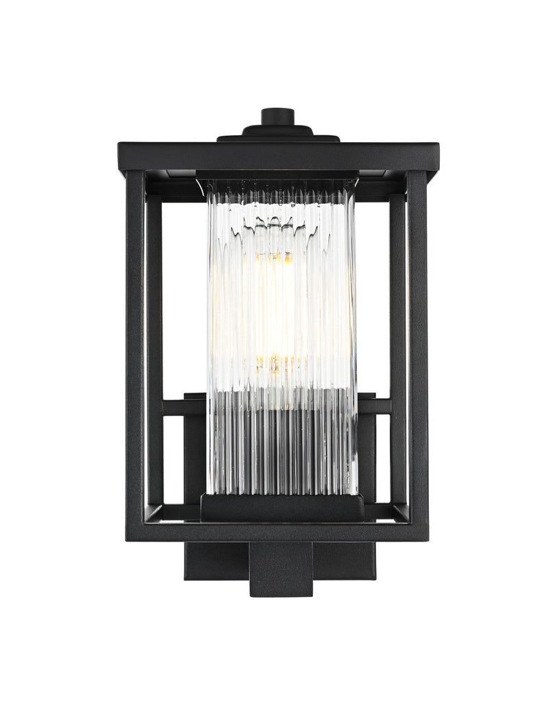 Elegant Lighting OD302W12BK One Light Outdoor Wall Sconce, Black