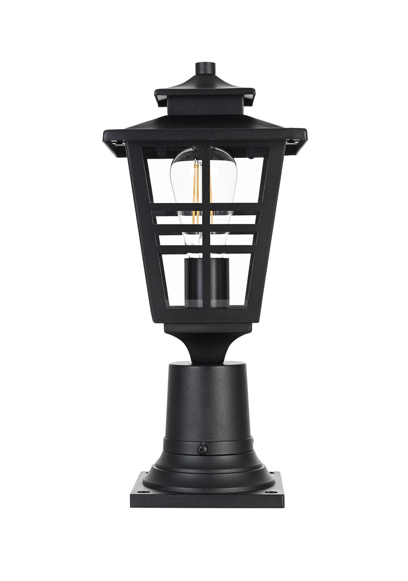 Elegant Lighting OD303P16BK One Light Outdoor Post Mount, Black