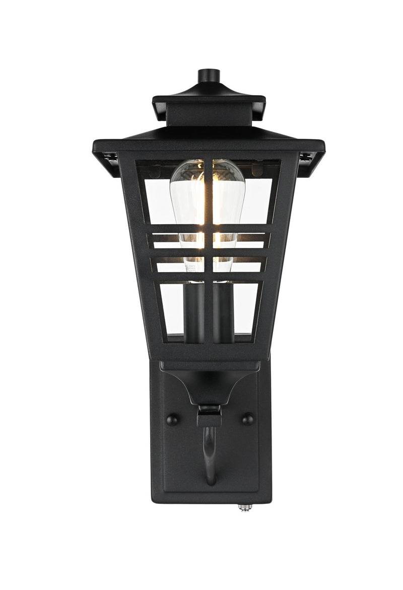 Elegant Lighting OD303W15BK One Light Outdoor Wall Sconce, Black