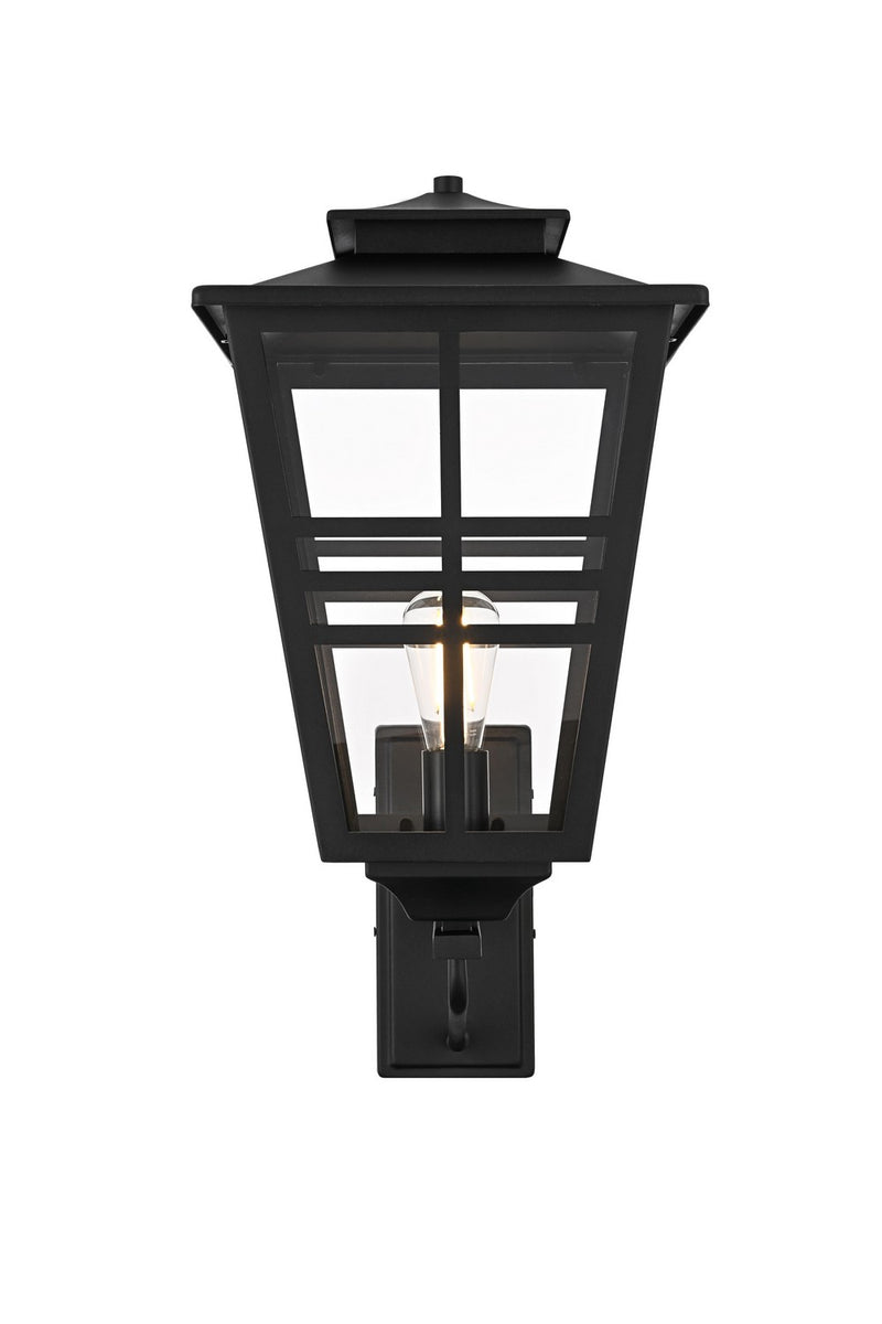 Elegant Lighting OD303W24BK One Light Outdoor Wall Sconce, Black