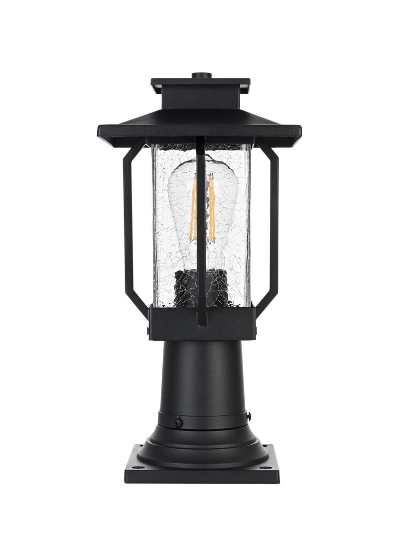 Elegant Lighting OD304P15BK One Light Outdoor Post Mount, Black