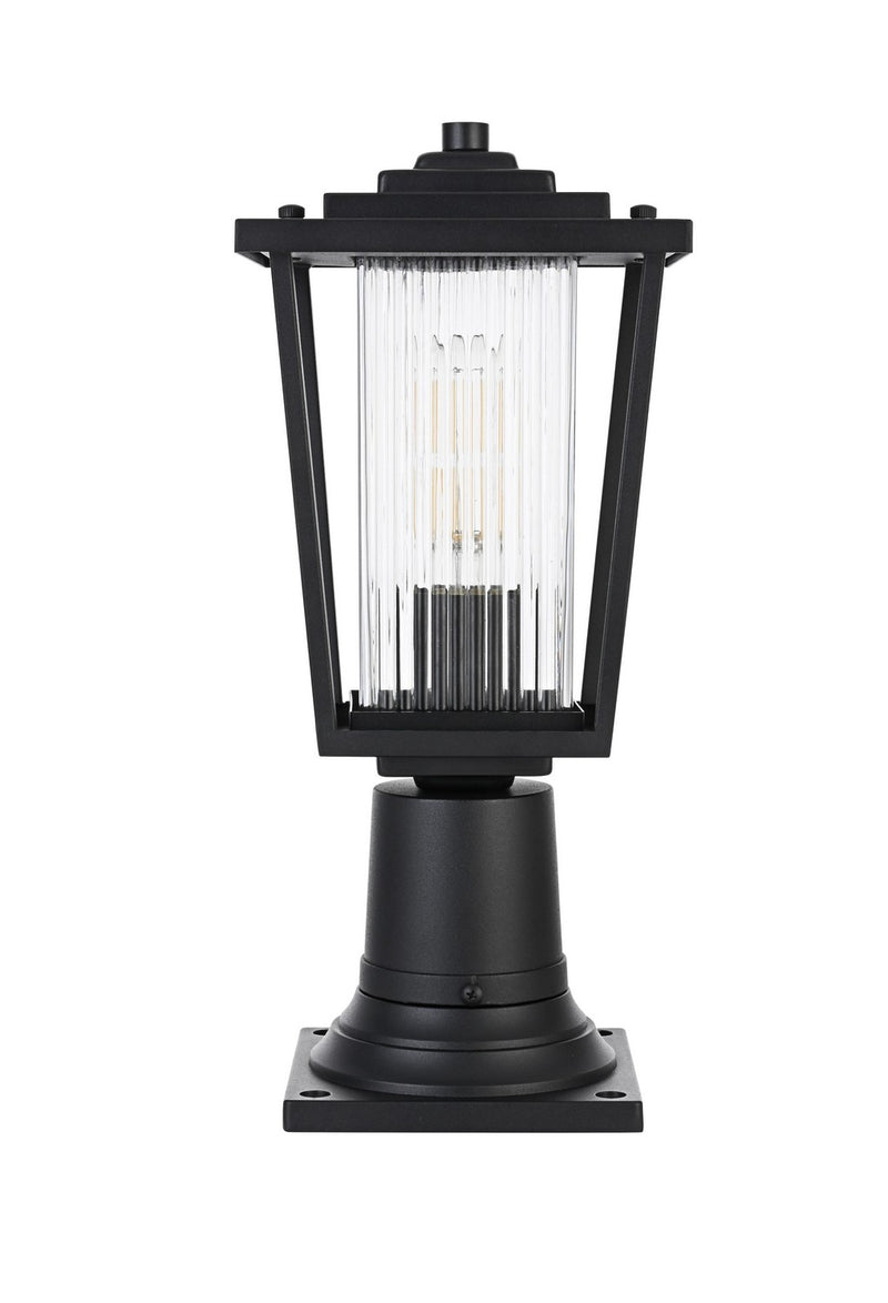 Elegant Lighting OD305P16BK One Light Outdoor Post Mount, Black