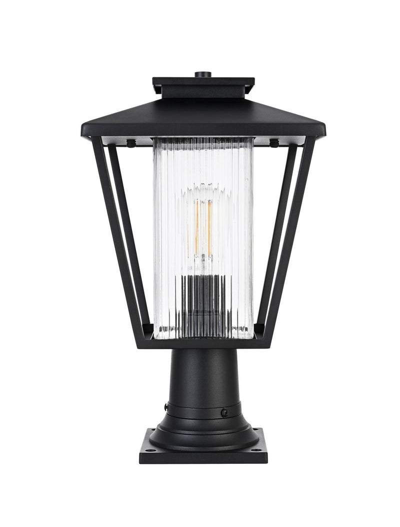 Elegant Lighting OD306P17BK One Light Outdoor Post Mount, Black