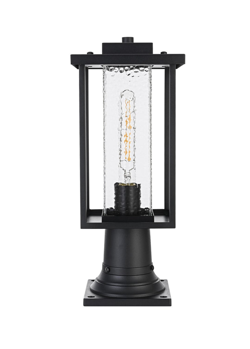 Elegant Lighting OD307P17BK One Light Outdoor Post Mount, Black