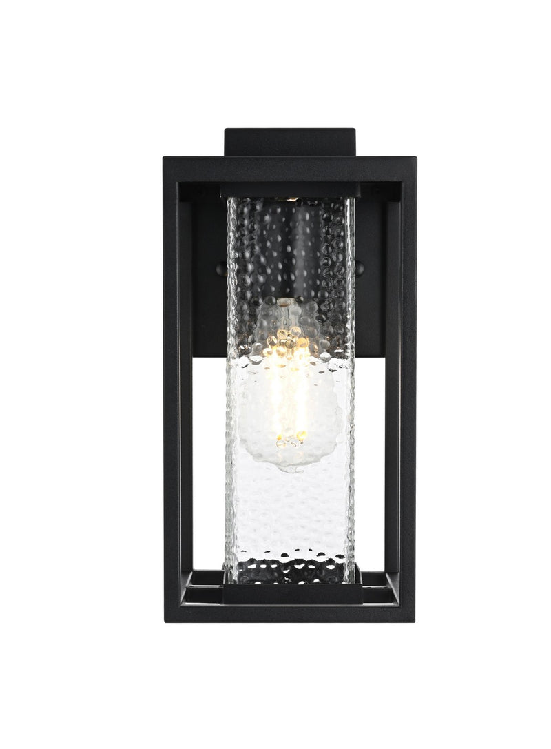 Elegant Lighting OD307W12BK One Light Outdoor Wall Sconce, Black
