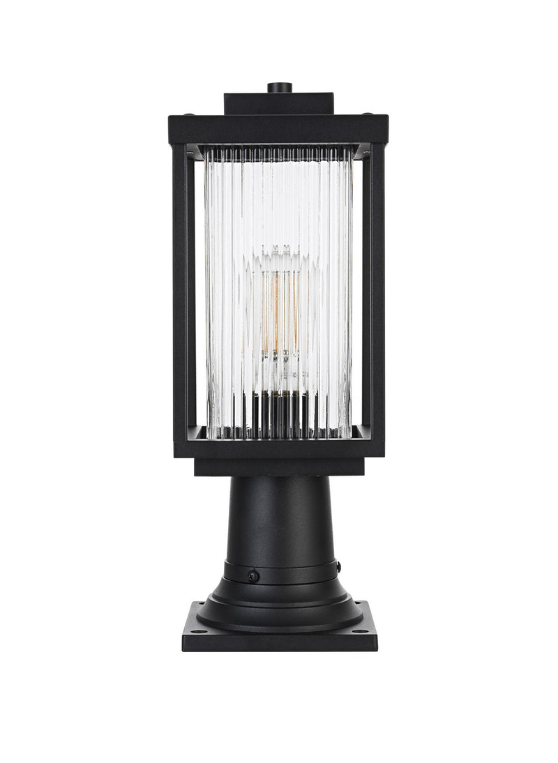 Elegant Lighting OD308P17BK One Light Outdoor Post Mount, Black