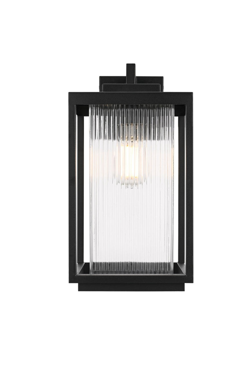Elegant Lighting OD308W15BK One Light Outdoor Wall Sconce, Black