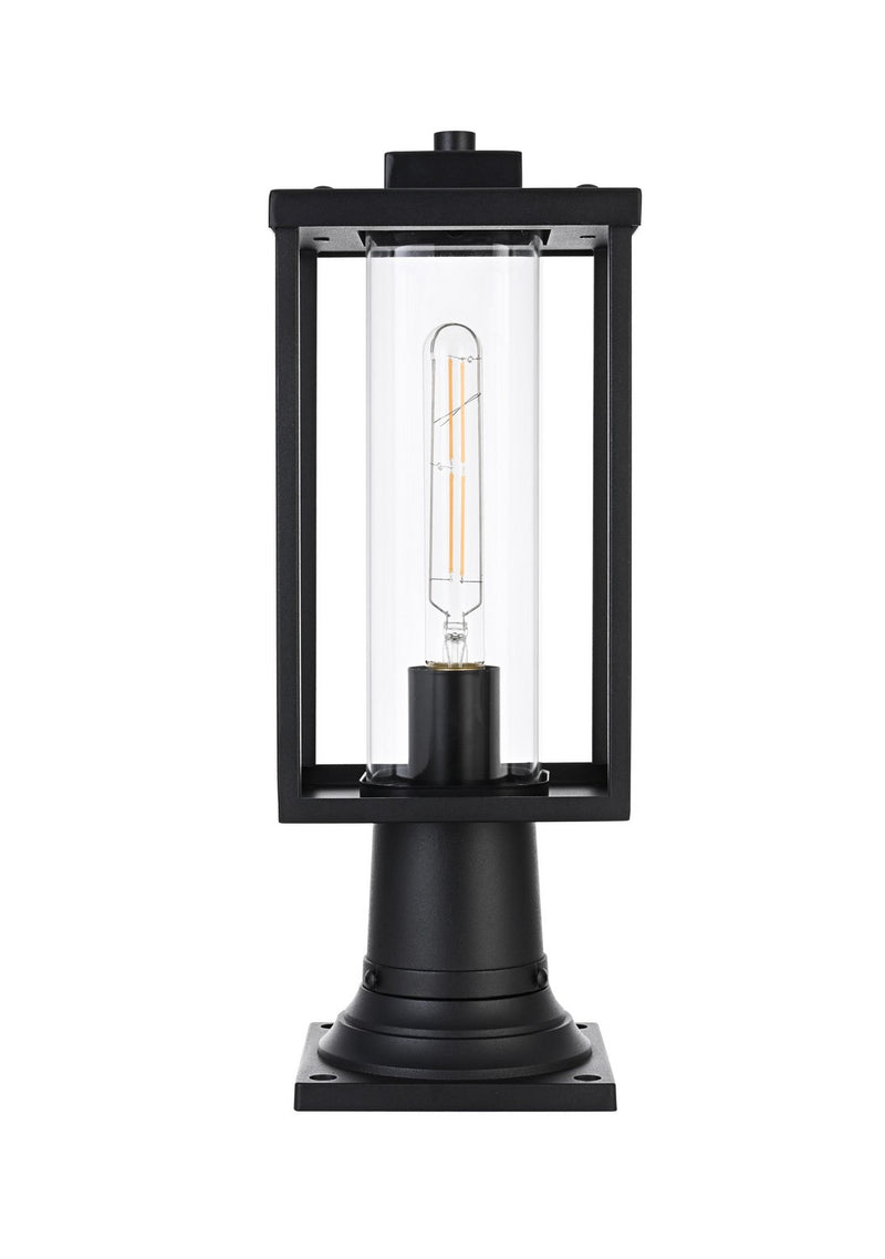 Elegant Lighting OD310P17BK One Light Outdoor Post Mount, Black