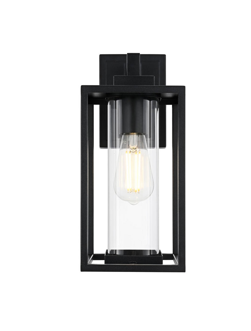 Elegant Lighting OD310W14BK One Light Outdoor Wall Sconce, Black