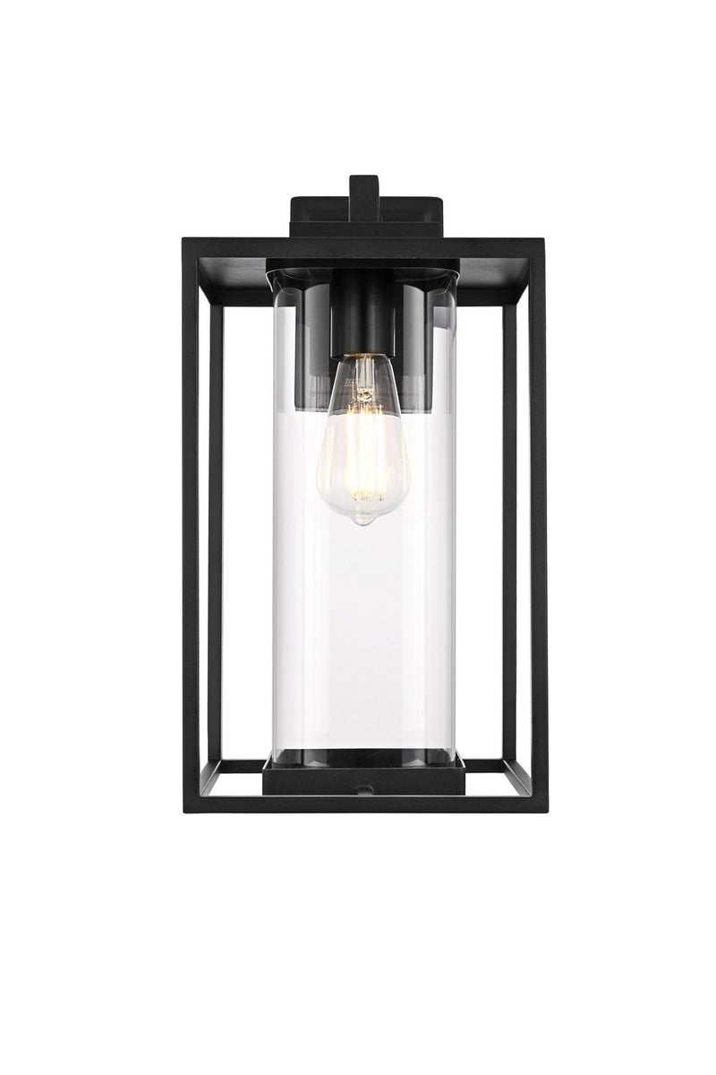 Elegant Lighting OD310W17BK One Light Outdoor Wall Sconce, Black