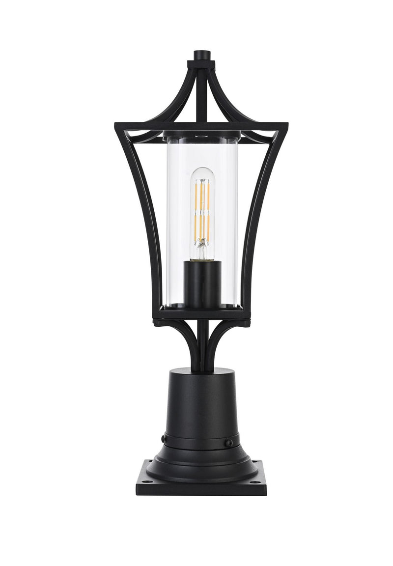 Elegant Lighting OD311P19BK One Light Outdoor Post Mount, Black