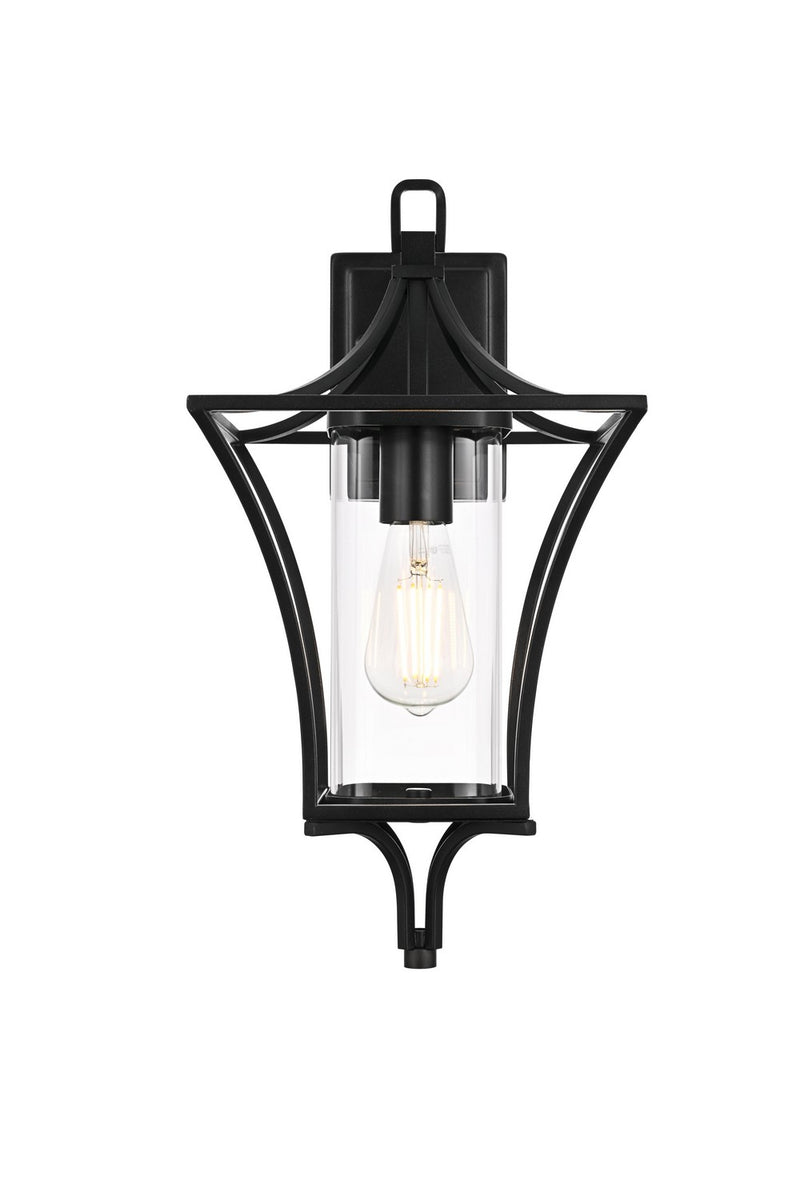 Elegant Lighting OD311W19BK One Light Outdoor Wall Sconce, Black