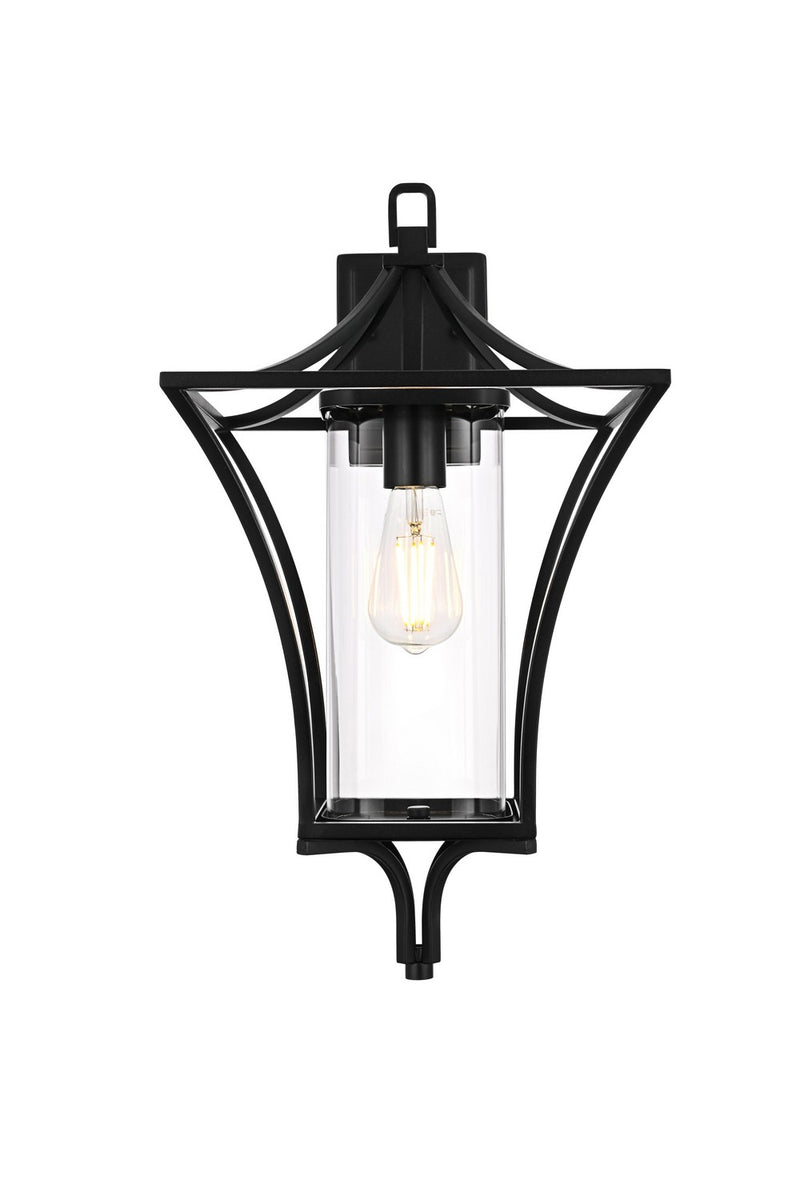 Elegant Lighting OD311W21BK One Light Outdoor Wall Sconce, Black