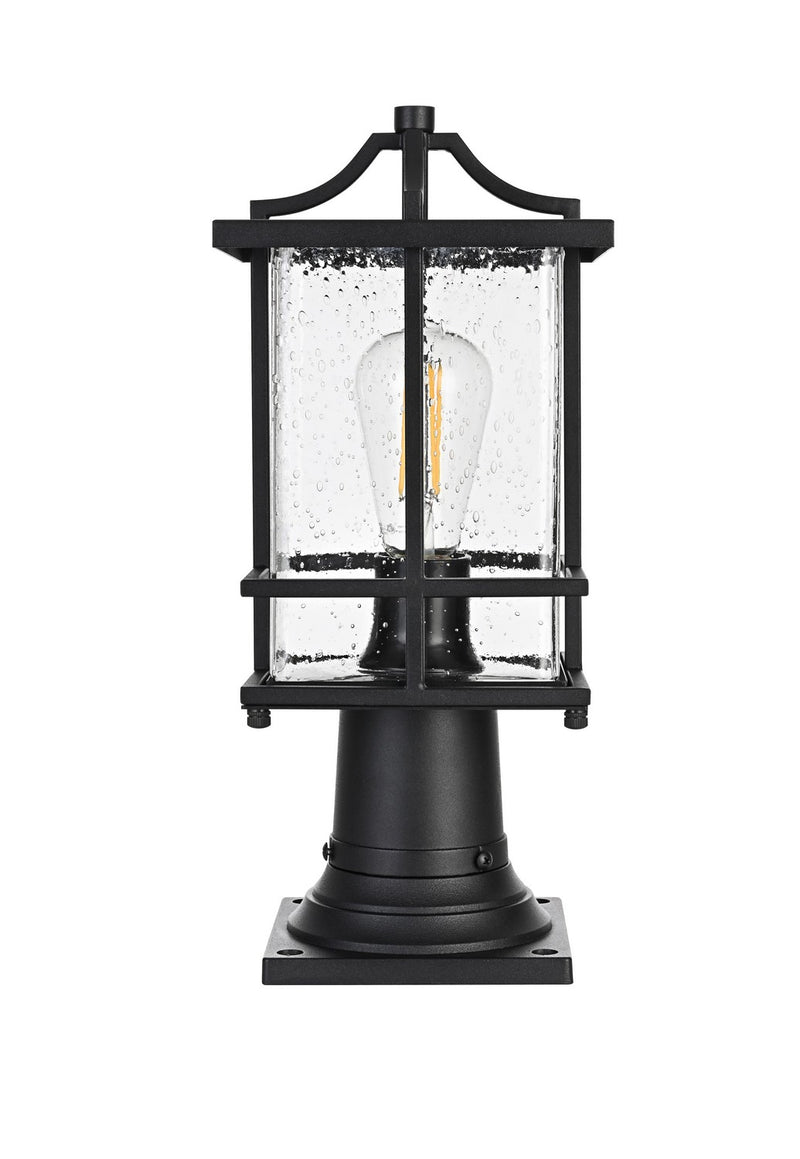 Elegant Lighting OD312P16BK One Light Outdoor Post Mount, Black