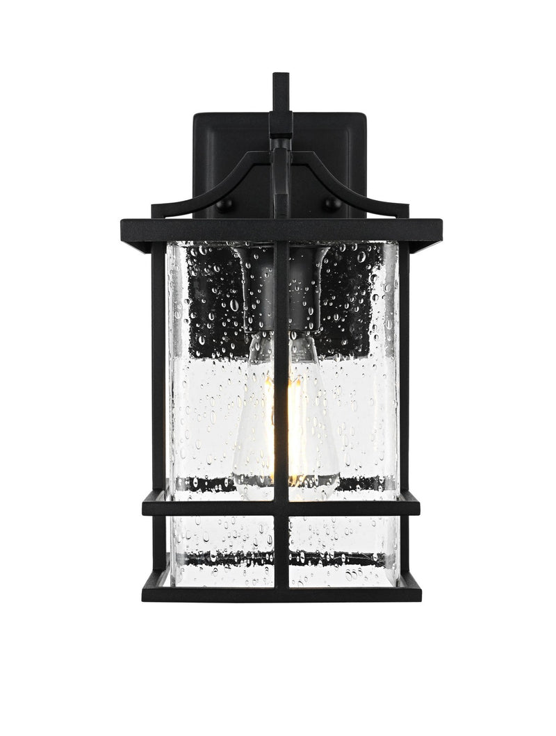 Elegant Lighting OD312W12BK One Light Outdoor Wall Sconce, Black