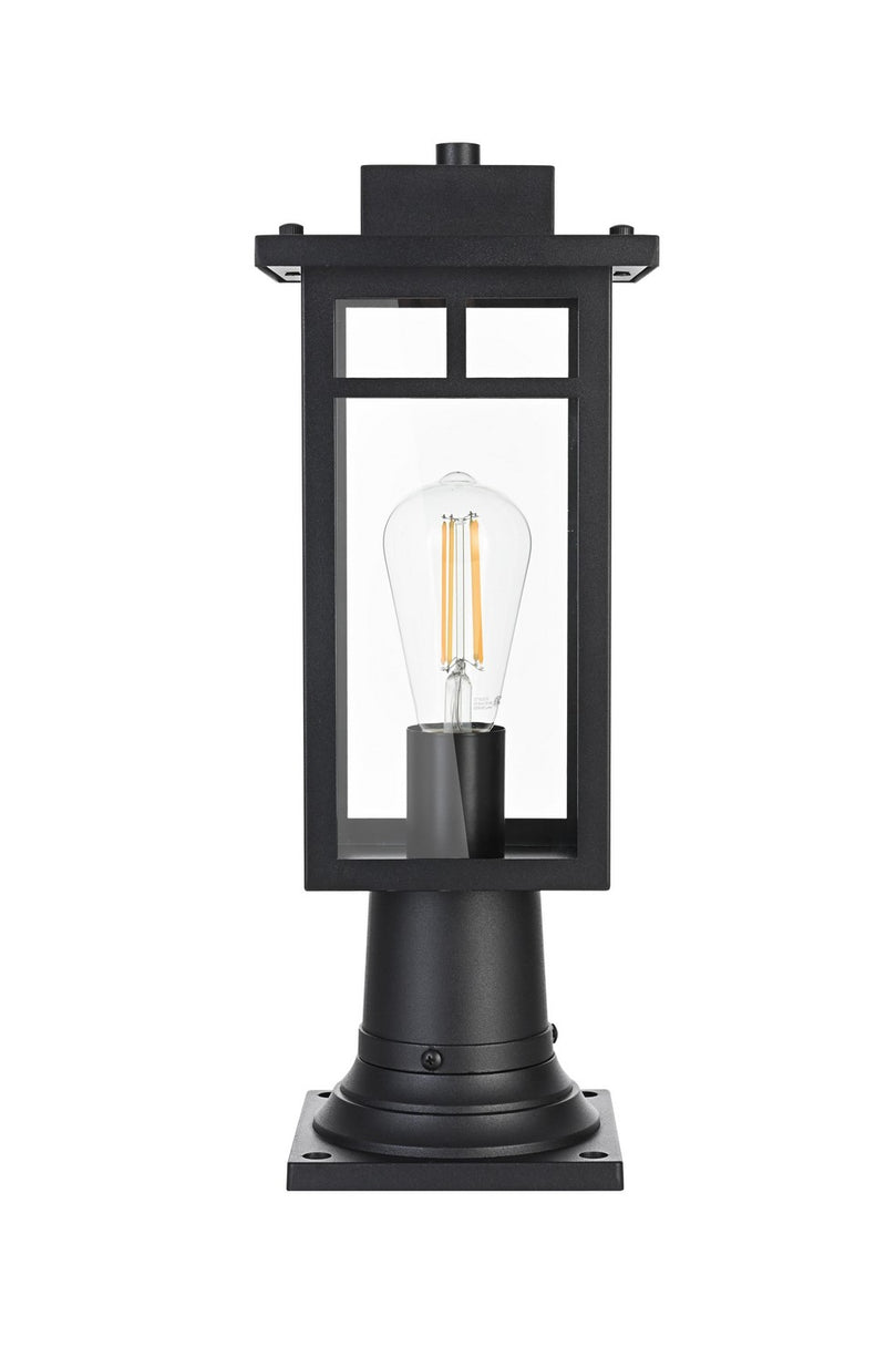 Elegant Lighting OD313P18BK One Light Outdoor Post Mount, Black