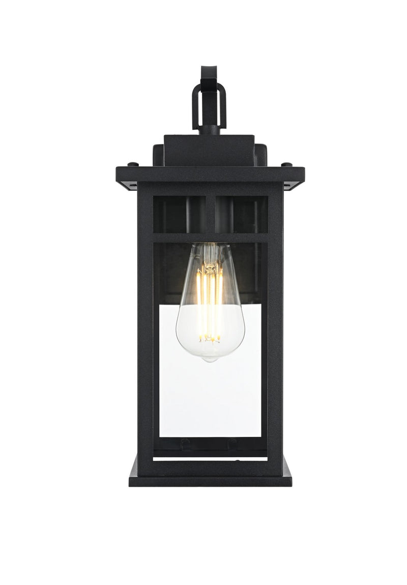 Elegant Lighting OD313W16BK One Light Outdoor Wall Sconce, Black
