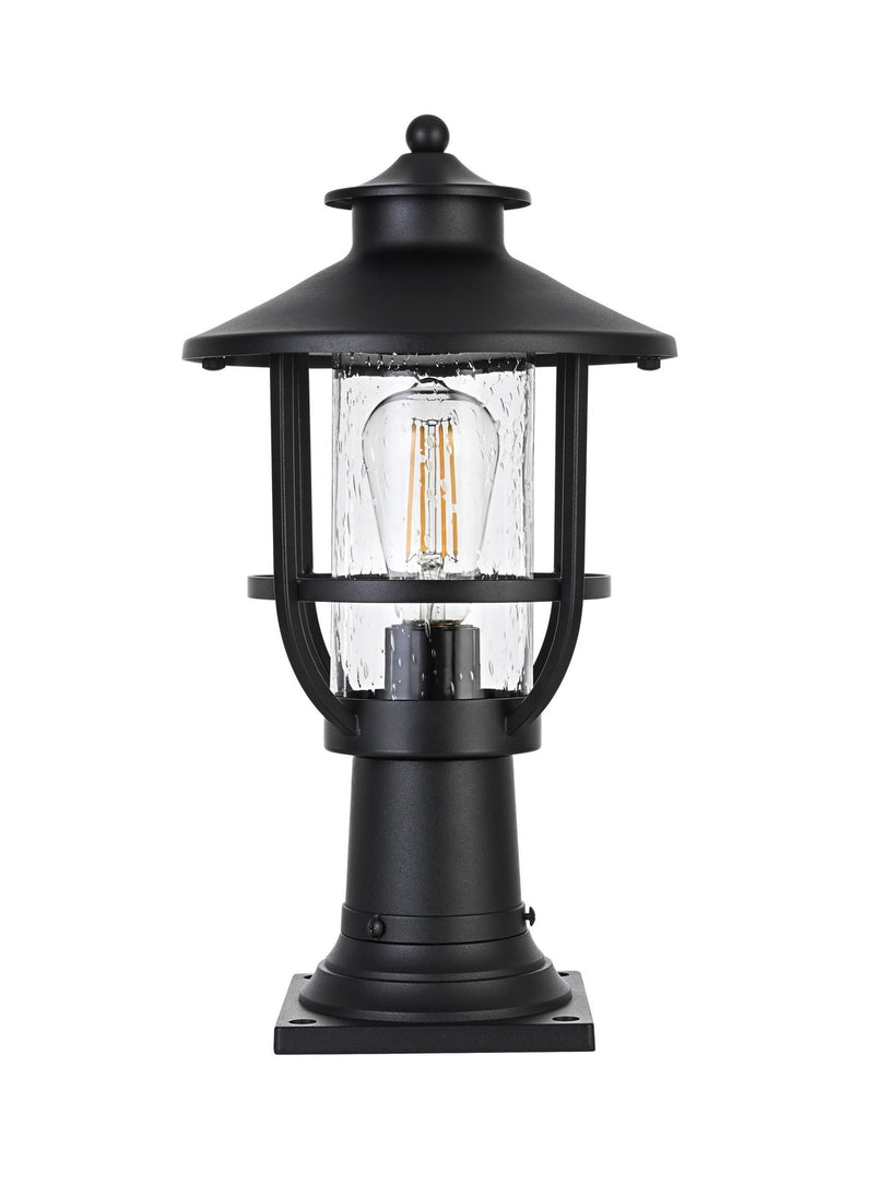 Elegant Lighting OD314P17BK One Light Outdoor Post Mount, Black