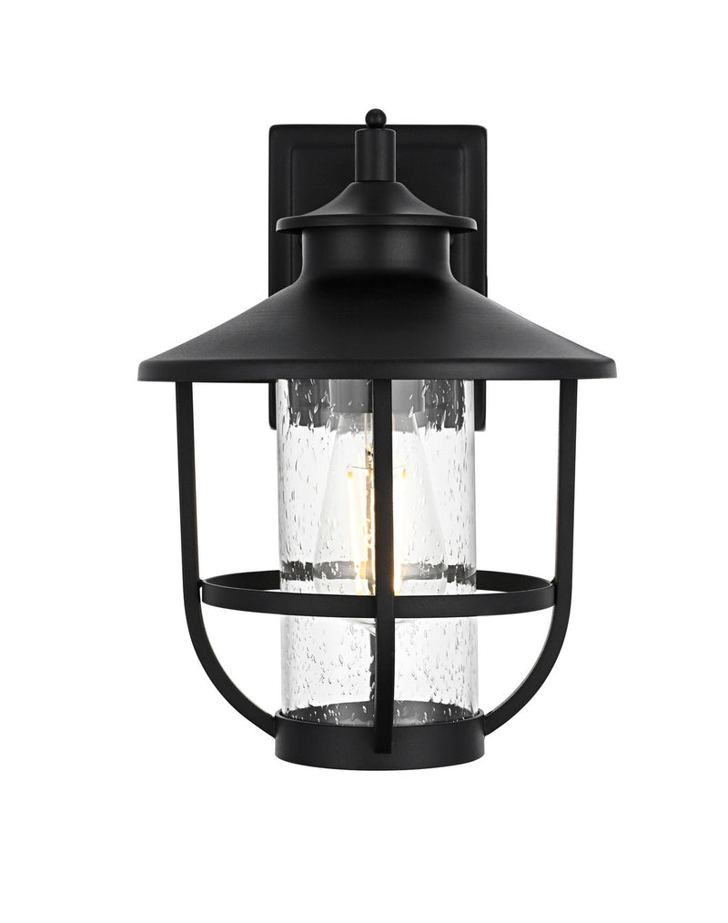 Elegant Lighting OD314W13BK One Light Outdoor Wall Sconce, Black