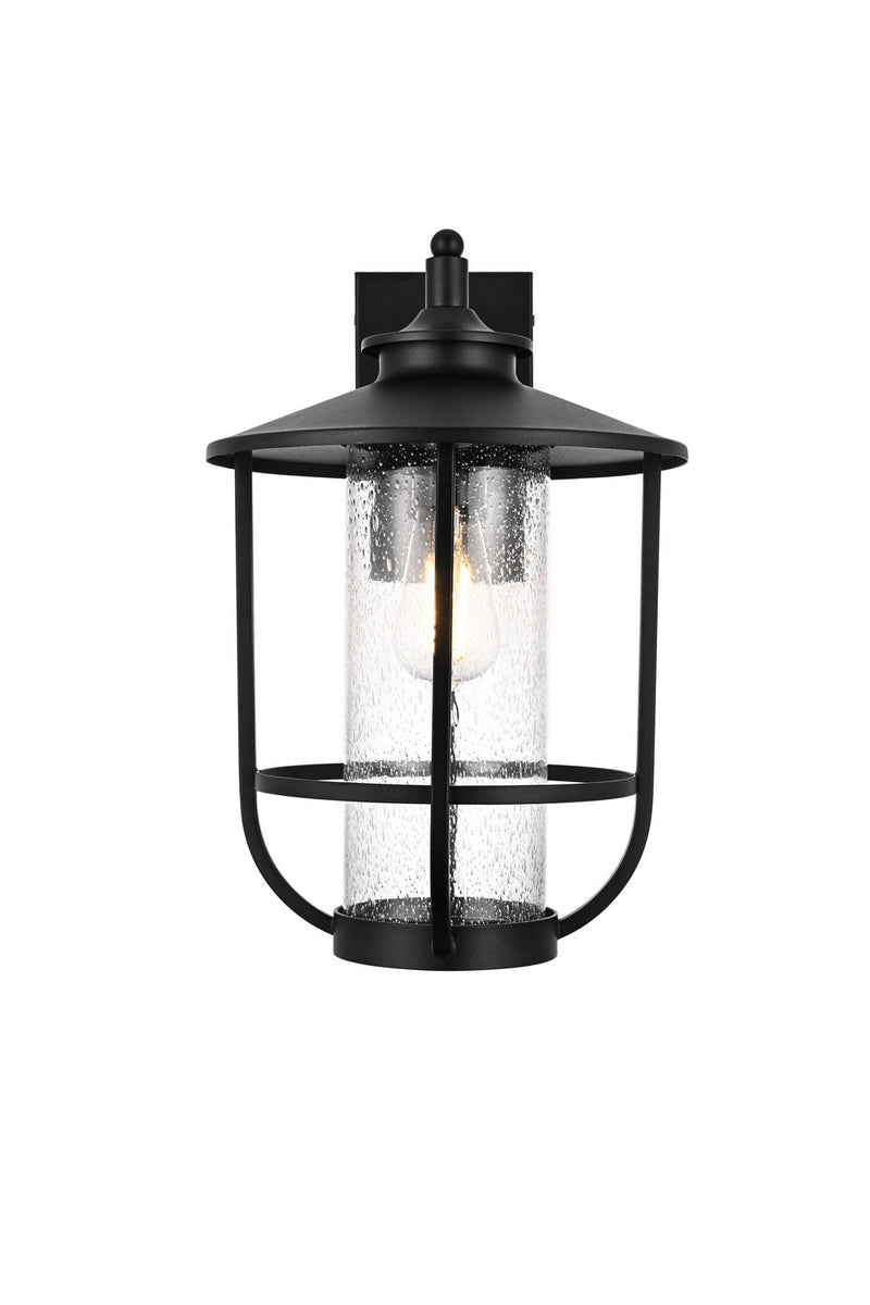Elegant Lighting OD314W17BK One Light Outdoor Wall Sconce, Black