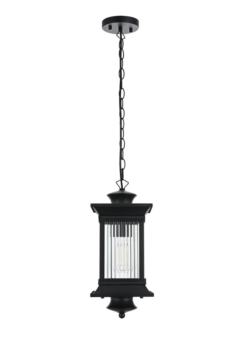 Elegant Lighting OD316H18BK One Light Outdoor Pendant, Black