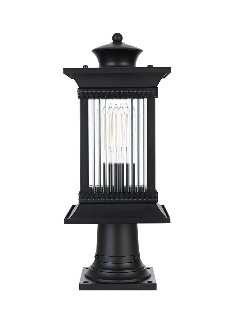 Elegant Lighting OD316P19BK One Light Outdoor Post Mount, Black