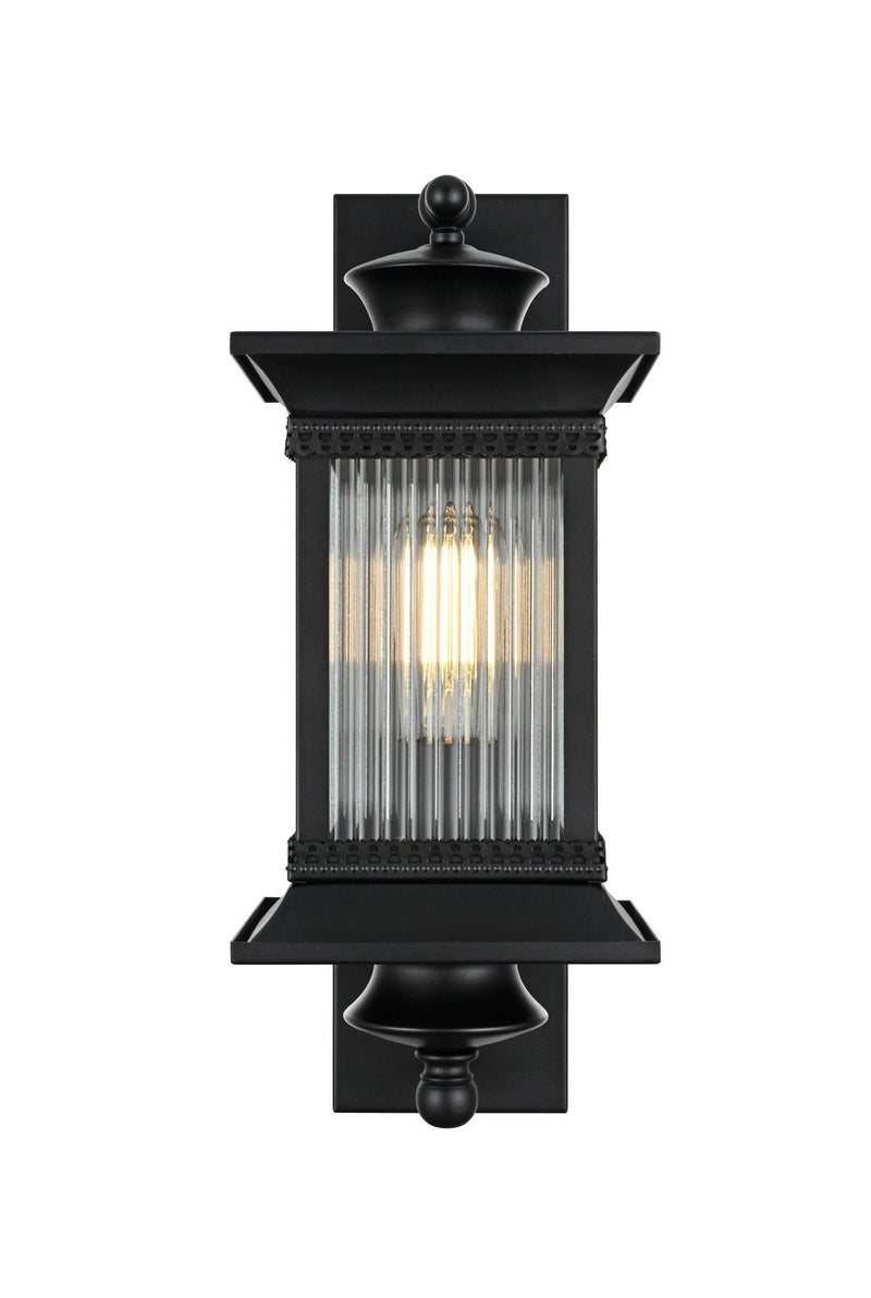 Elegant Lighting OD316W19BK One Light Outdoor Wall Sconce, Black