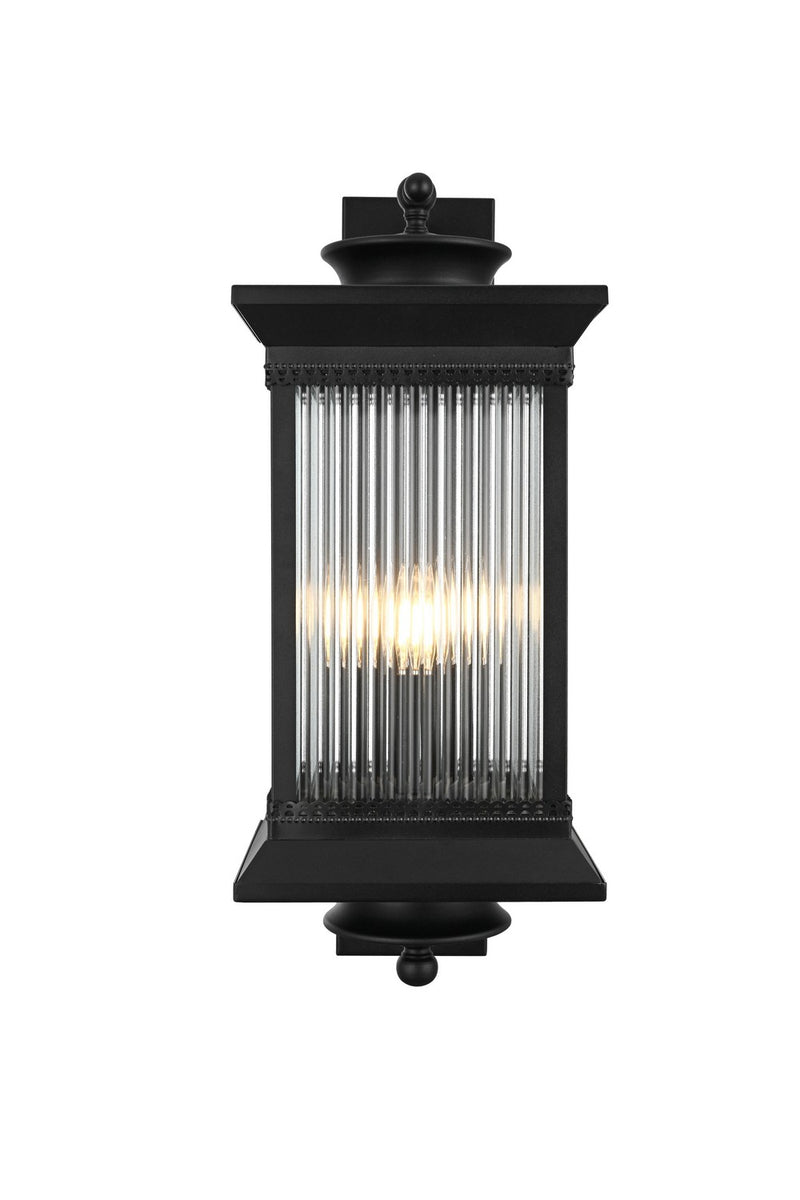 Elegant Lighting OD316W24BK Three Light Outdoor Wall Sconce, Black