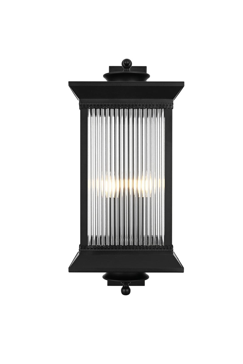 Elegant Lighting OD316W28BK Four Light Outdoor Wall Sconce, Black