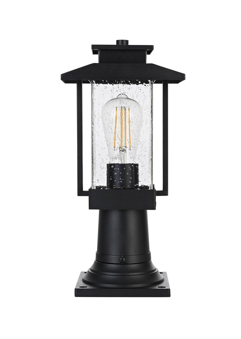 Elegant Lighting OD317P15BK One Light Outdoor Post Mount, Black