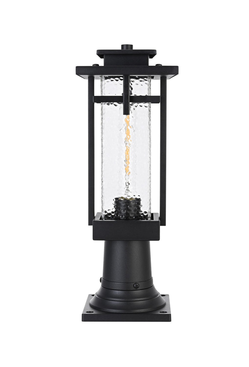 Elegant Lighting OD320P17BK One Light Outdoor Post Mount, Black