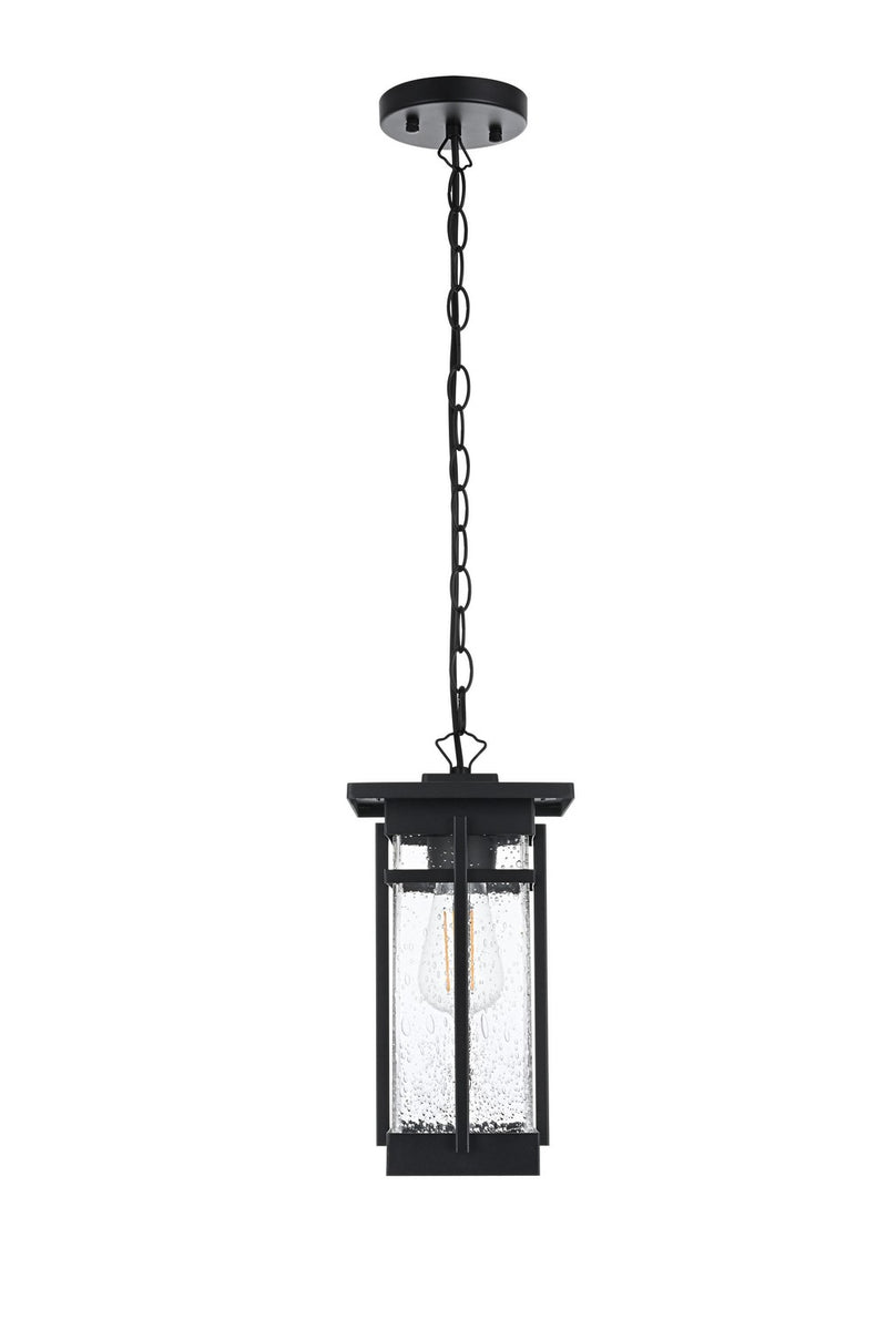 Elegant Lighting OD321H14BK One Light Outdoor Pendant, Black