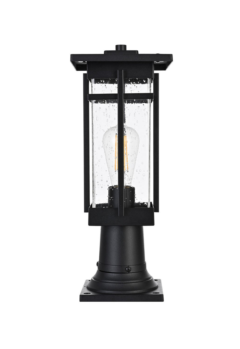 Elegant Lighting OD321P17BK One Light Outdoor Post Mount, Black