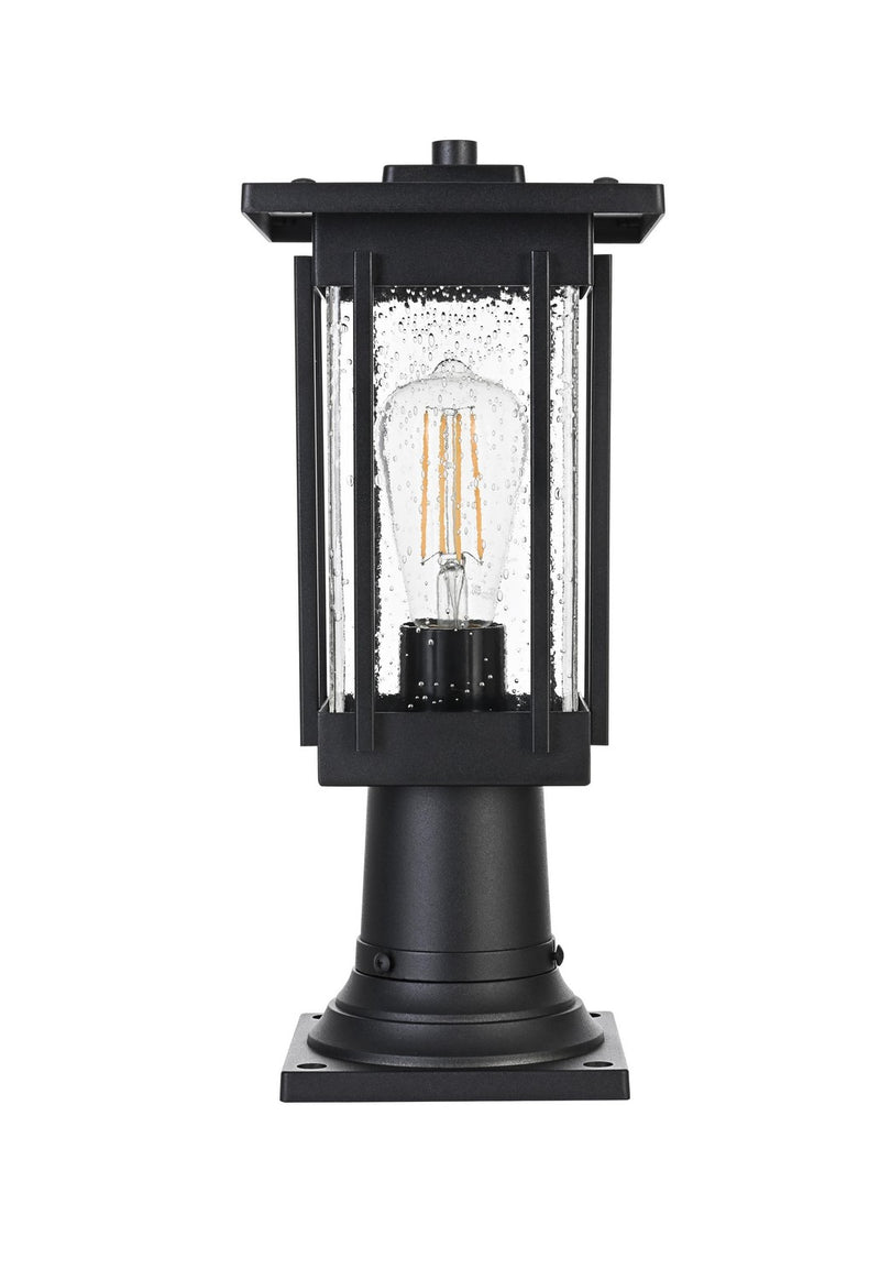 Elegant Lighting OD322P16BK One Light Outdoor Post Mount, Black
