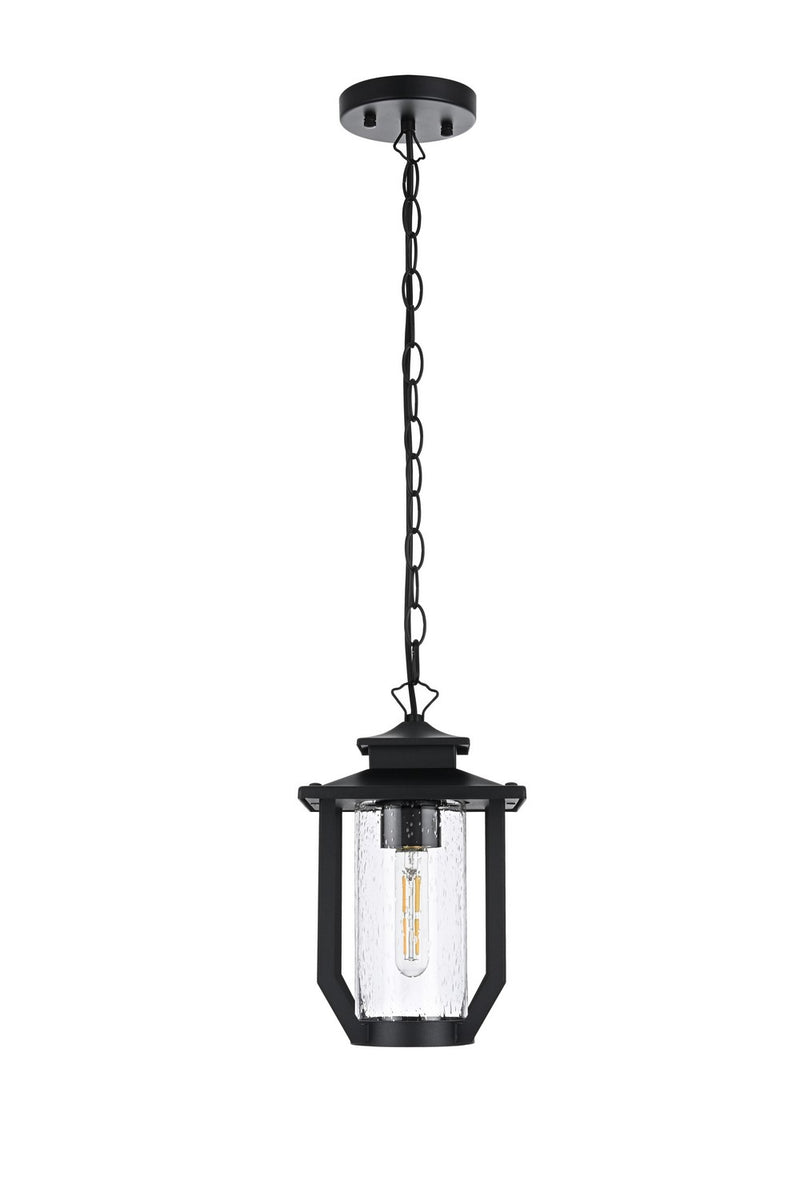 Elegant Lighting OD323H13BK One Light Outdoor Pendant, Black