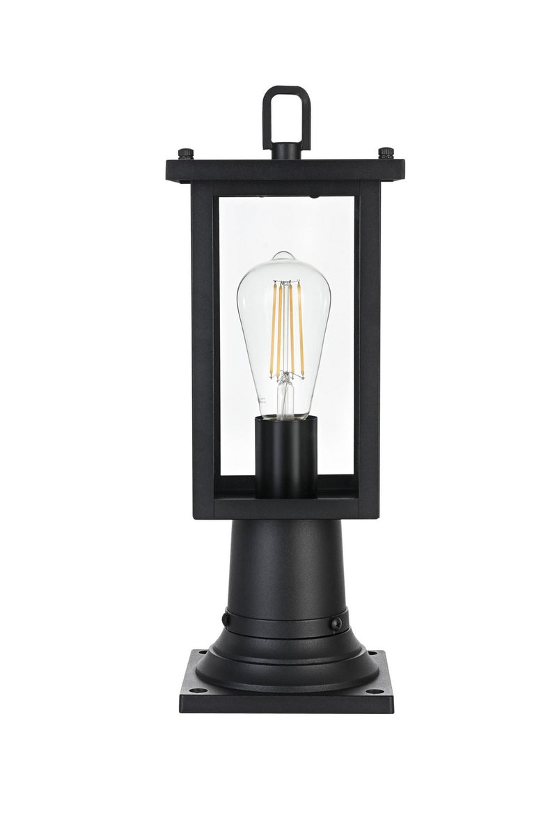 Elegant Lighting OD324P16BK One Light Outdoor Post Mount, Black