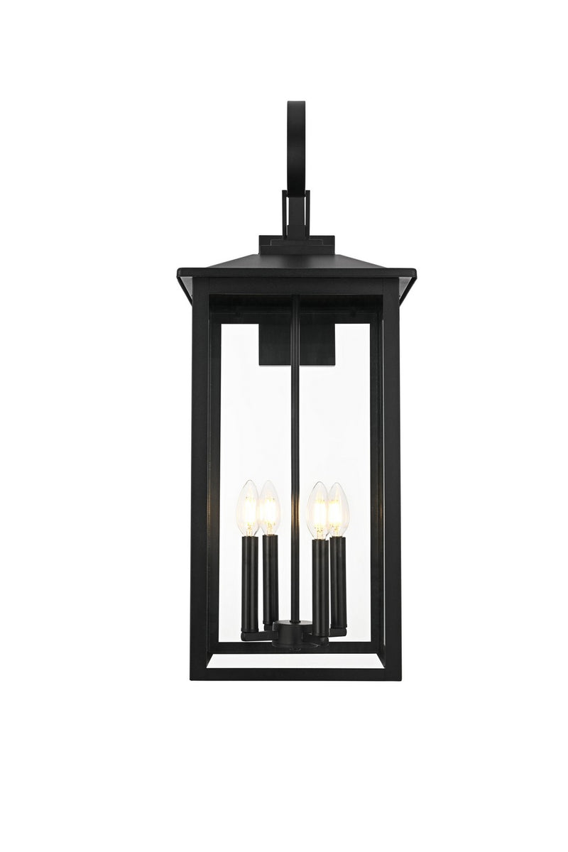 Elegant Lighting OD325W31BK Four Light Outdoor Wall Sconce, Black