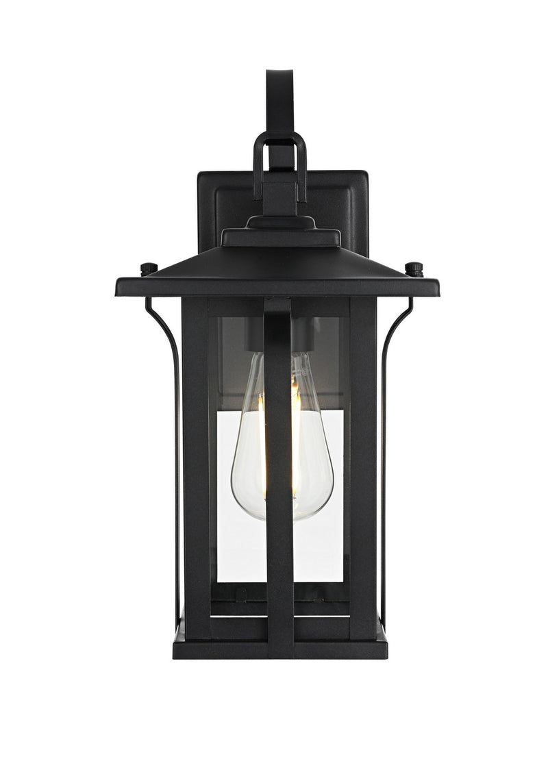 Elegant Lighting OD327W14BK One Light Outdoor Wall Sconce, Black