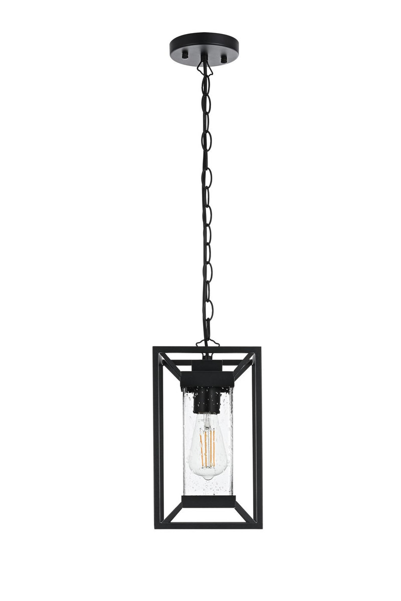 Elegant Lighting OD329H13BK One Light Outdoor Pendant, Black