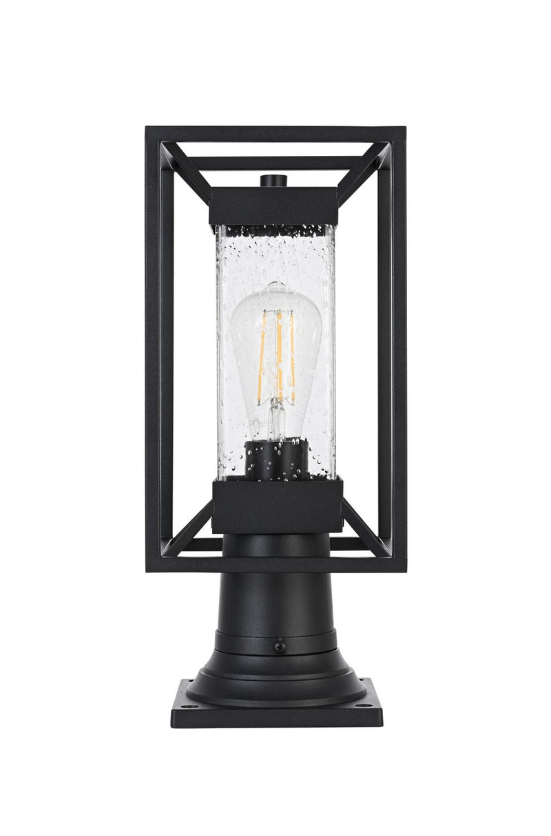 Elegant Lighting OD329P16BK One Light Outdoor Post Mount, Black