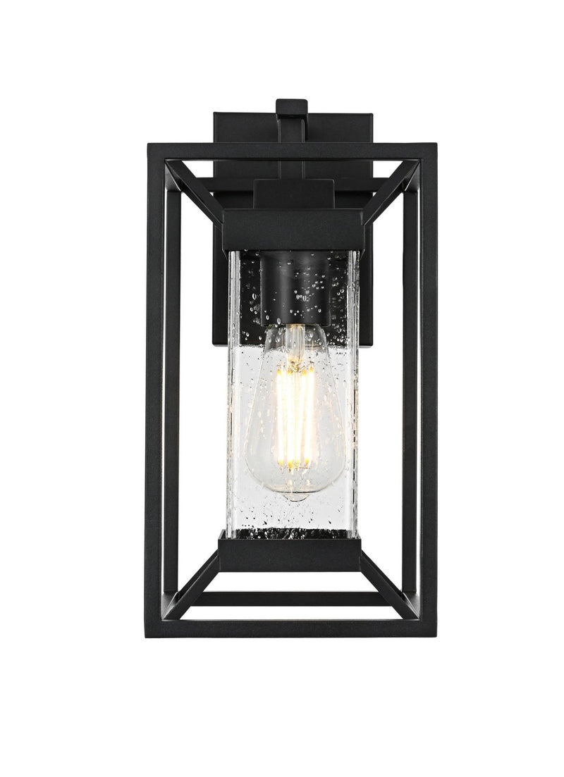 Elegant Lighting OD329W14BK One Light Outdoor Wall Sconce, Black