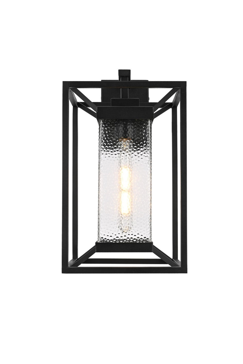 Elegant Lighting OD329W17BK One Light Outdoor Wall Sconce, Black