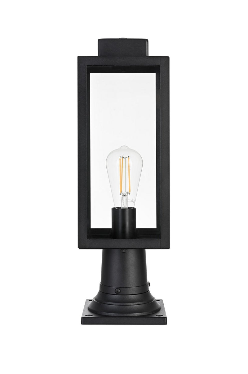 Elegant Lighting OD330P19BK One Light Outdoor Post Mount, Black
